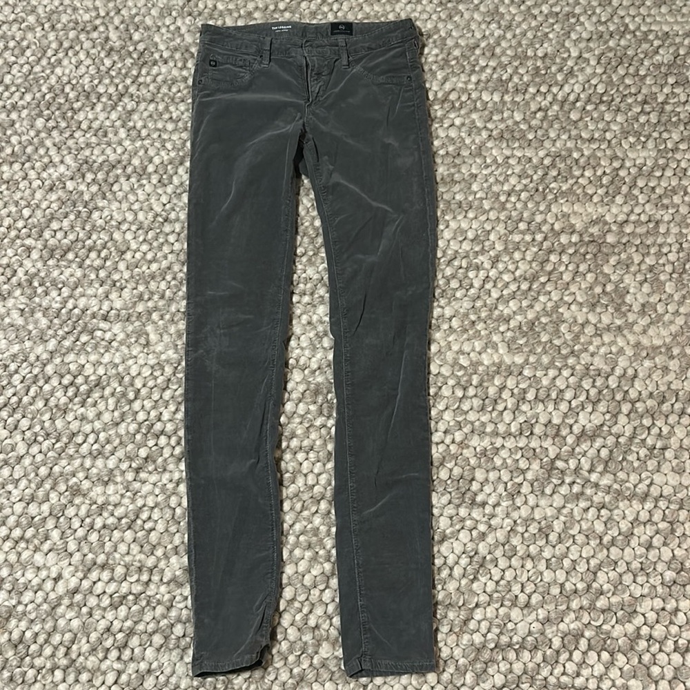 AG Grey Thin Corduroy Super Skinny Jean